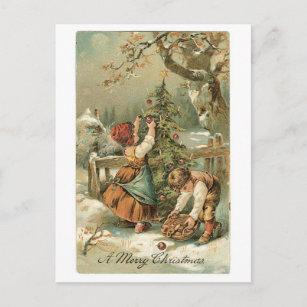 A Merry Christmas Holiday Postcard