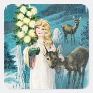 A Merry Christmas Holiday Square Sticker