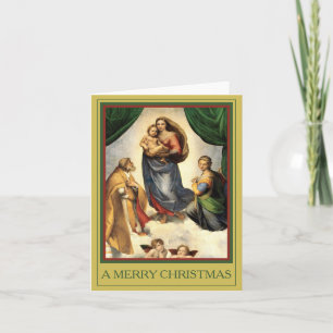 A MERRY CHRISTMAS Raphael Madonna and Christ Child Holiday Card