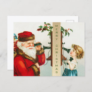 A Merry Christmas Santa Claus by Ellen Clapsaddle Holiday Postcard
