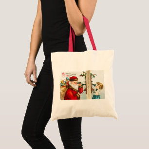 A Merry Christmas Santa Claus by Ellen Clapsaddle Tote Bag