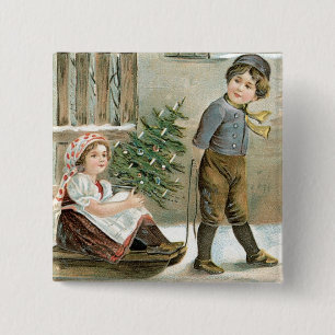 A Merry Christmas to You! 15 Cm Square Badge