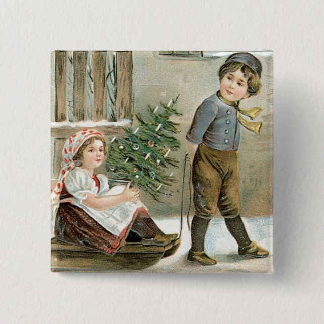 A Merry Christmas to You! 15 Cm Square Badge (Front)