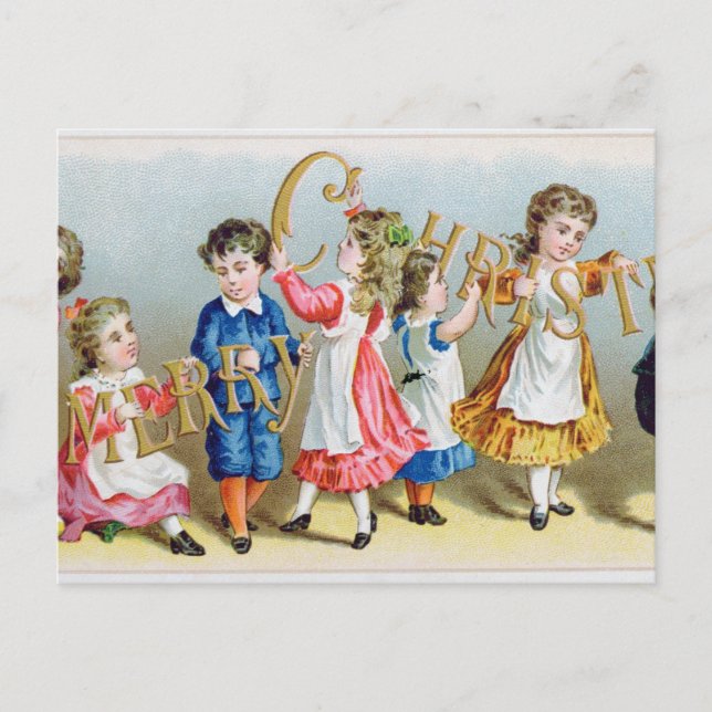 A Merry Christmas', Victorian postcard (Front)