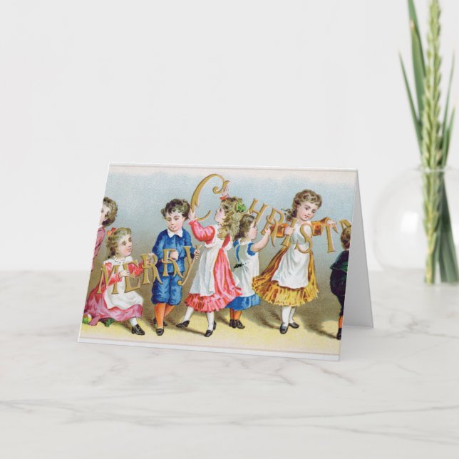 A Merry Christmas', Victorian postcard (Front)