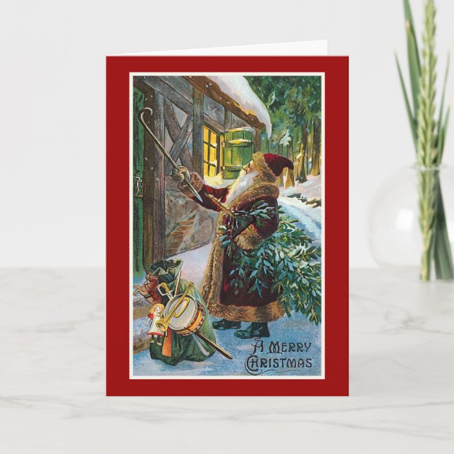 "A Merry Christmas" Vintage Christmas Holiday Card (Front)