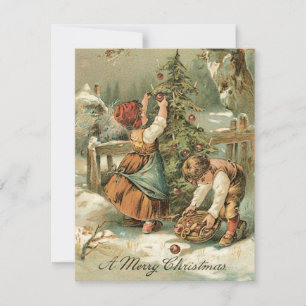 A Merry Christmas Vintage Holiday Card