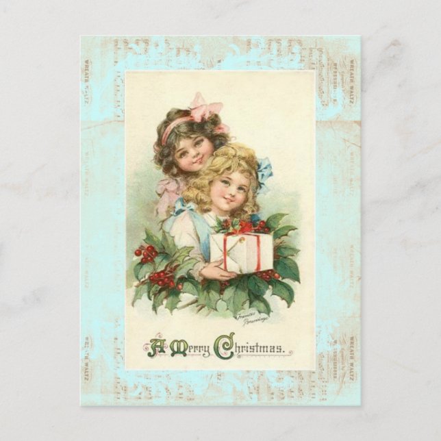 "A Merry Christmas"  Vintage Postcard (Front)