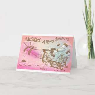 A Merry Christmas Vintage Retro Christmas Card