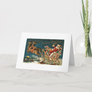 A Merry Christmas Vintage Santa Holiday Card