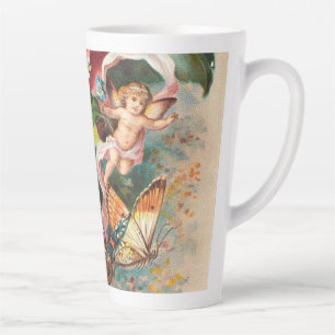 A Merry Christmas-Vintage Victorian era Postcard Latte Mug