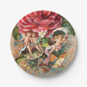 A Merry Christmas-Vintage Victorian era Postcard Paper Plate