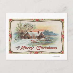 A Merry ChristmasA Country Scene Holiday Postcard