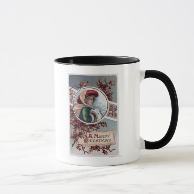 A Merry ChristmasKid in Winter Apparel Mug (Right)