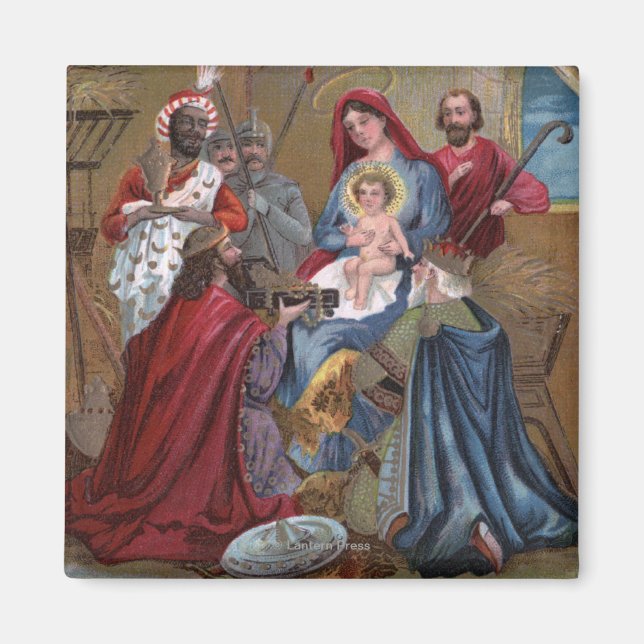 A Merry ChristmasNativity Scene Magnet (Front)