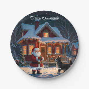 A Merry Festive Christmas Holiday  Paper Plate