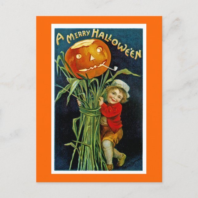A Merry Halloween Holiday Postcard (Front)