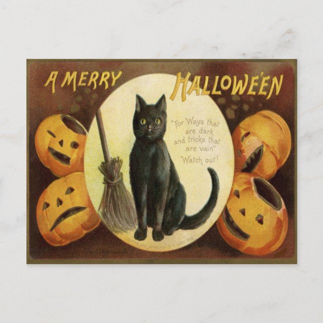 A Merry Hallowe'en Holiday Postcard (Front)