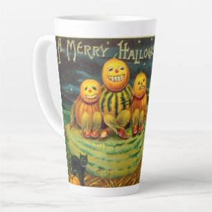 A Merry Halloween-Quirky Kitshcy Vintage Card Latte Mug