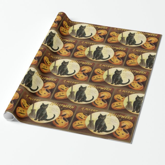 A Merry Hallowe'en Wrapping Paper (Unrolled)