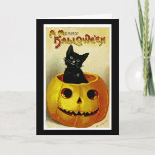 A Merry Haloween Kitten Holiday Card