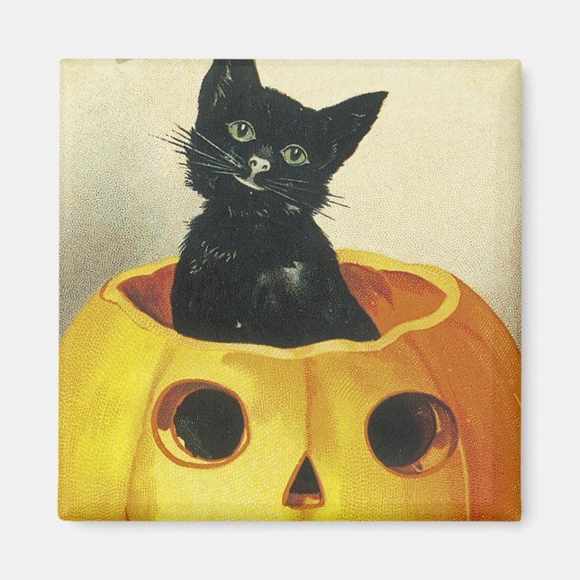A Merry Haloween Kitten Magnet (Front)