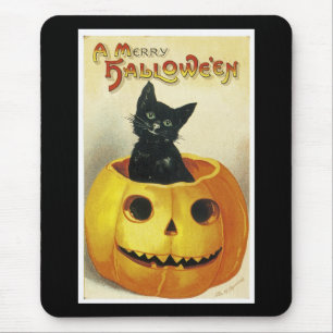 A Merry Haloween Kitten Mouse Mat