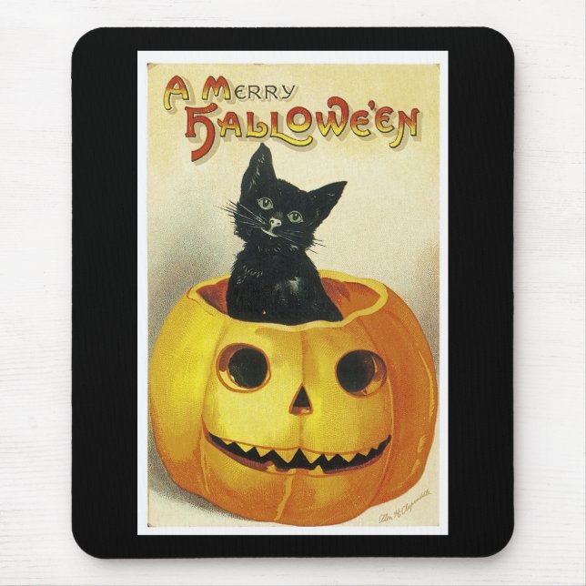 A Merry Haloween Kitten Mouse Mat (Front)