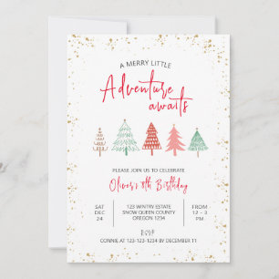 A Merry Little Adventure Awaits, Boy 8th Birthday, Invitation