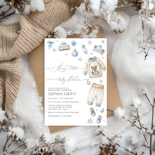 A Merry Little Baby Clothes Baby Shower Invitation