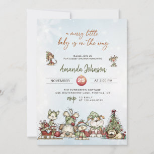 A Merry Little Baby is on the Way  Invitation