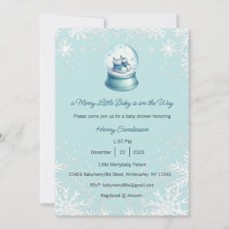 A Merry Little Baby is on the Way Invitation