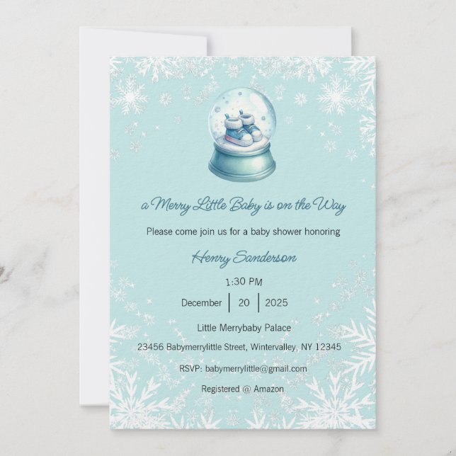 A Merry Little Baby is on the Way Invitation (Front)