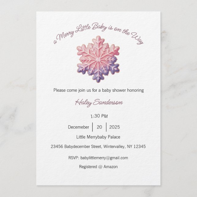 A Merry Little Baby is on the Way Invitation (Front)