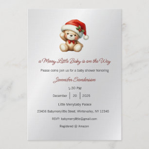 A Merry Little Baby is on the Way Invitation