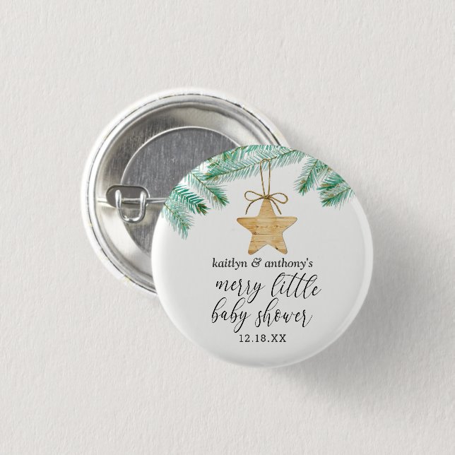 A Merry Little Baby Shower 3 Cm Round Badge (Front & Back)