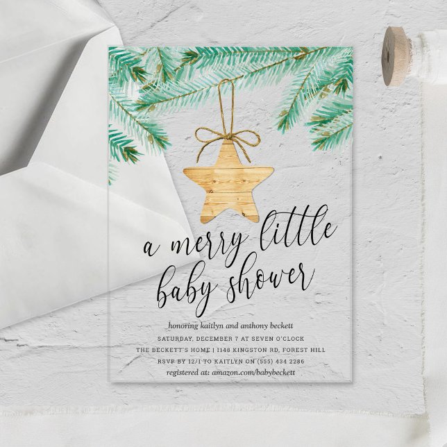 A Merry Little Baby Shower Acrylic Invitations (Creator Uploaded)