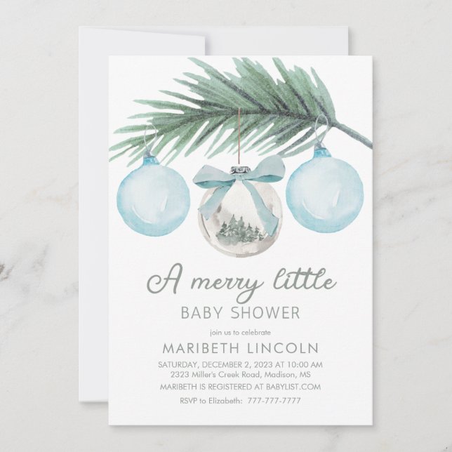 A Merry Little Baby Shower | Boy Baby Shower  Invitation (Front)