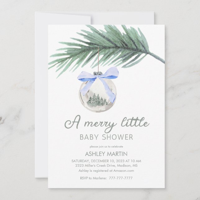 A Merry Little Baby Shower | Boy Baby Shower Invitation (Front)