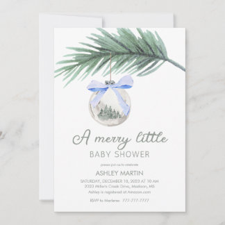 A Merry Little Baby Shower | Boy Baby Shower Invitation