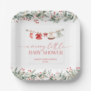 A Merry Little Baby Shower Christmas Baby Shower Paper Plate