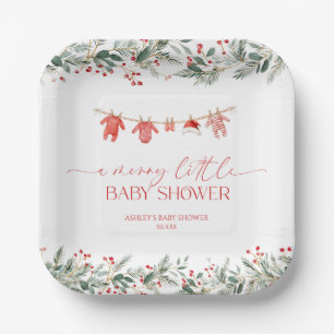 A Merry Little Baby Shower Christmas Baby Shower Paper Plate