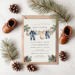 A Merry Little Baby Shower Christmas Boy Shower Invitation