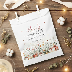 A Merry Little Baby Shower Christmas Florals Favour Bags