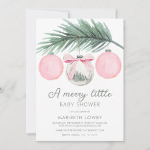 A Merry Little Baby Shower Christmas Shower Invitation