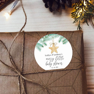 A Merry Little Baby Shower Classic Round Sticker