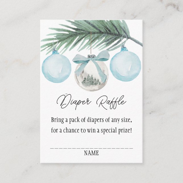 A Merry Little Baby Shower Diaper Raffle Card (Front)