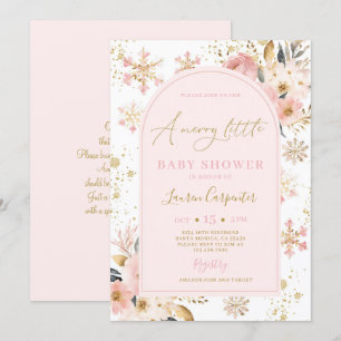 A Merry Little Baby Shower Girl Invitation