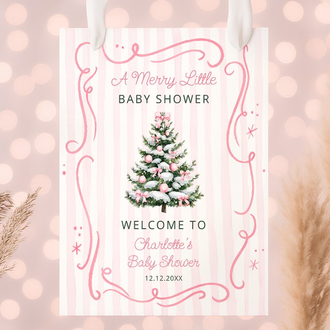 A Merry Little Baby Shower Girl Welcome Poster (Creator Uploaded)