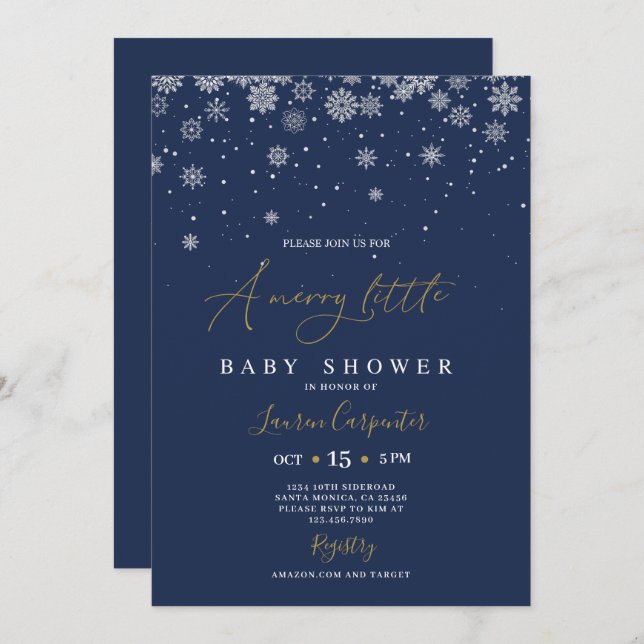 A Merry Little Baby Shower Invitation (Front/Back)